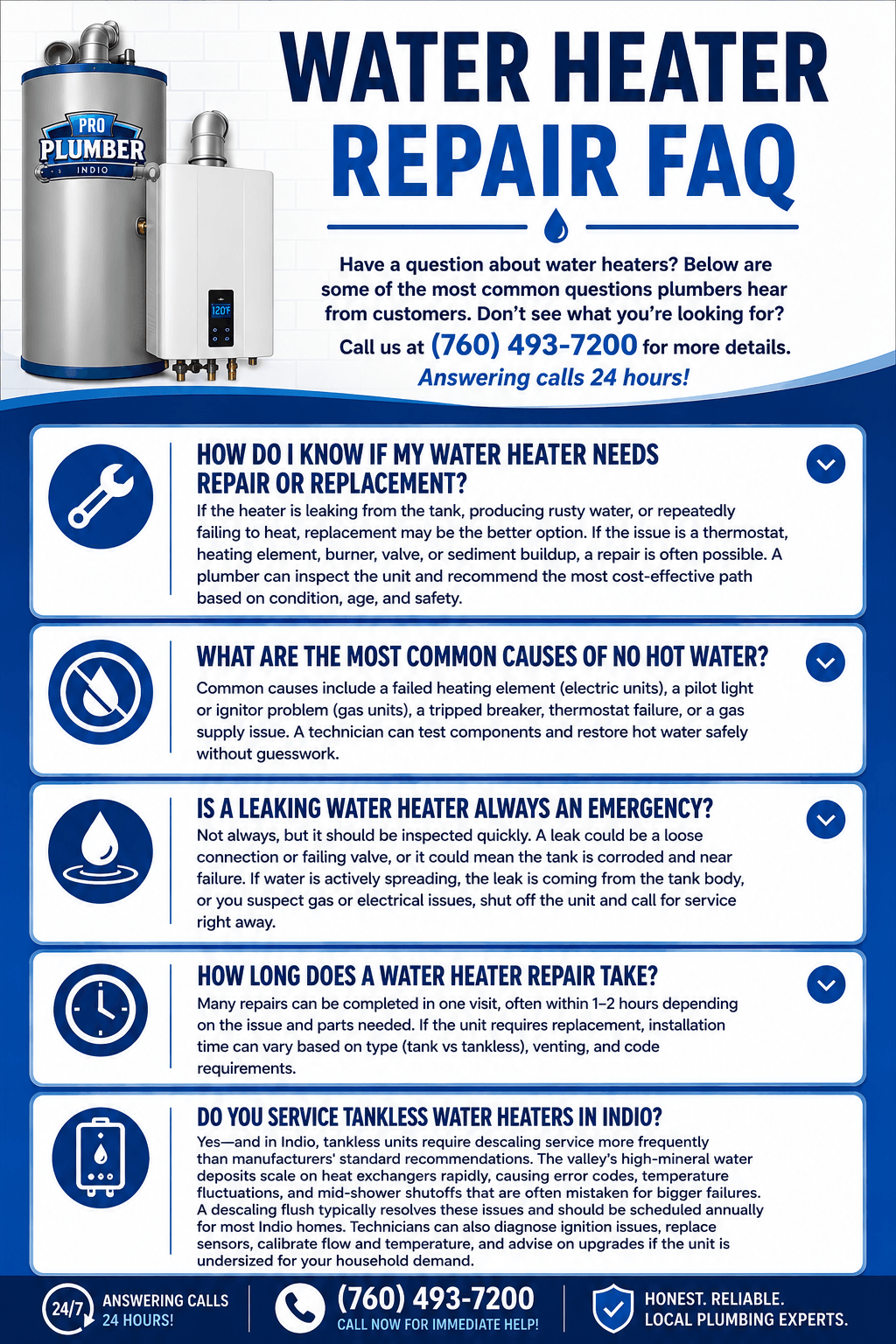 indio water heater repair infographic